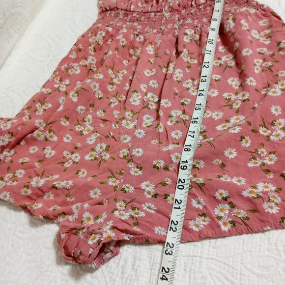 Vine & Valley Sz XL Pink Floral Romper Shorts Womens Sleeveless Summer Outfit - Picture 9 of 10